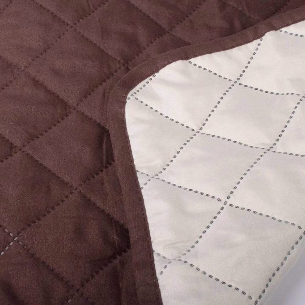 Coopers of Stortford Quilted 3 Seater Sofa Cover, Reversible and Water Repellent, Brown, W: 279 cm, D: 190.5 cm – 2