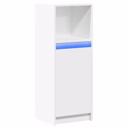 vidaXL Modern White Sideboard with Integrated LED Lighting, W/D/H: 38 x 34 x 100 cm – 1