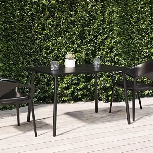 vidaXL Modern Extendable Rectangular Garden Table in Anthracite Powder Coated Steel, W: 110 cm, D: 80 cm, H: 71 cm – 2