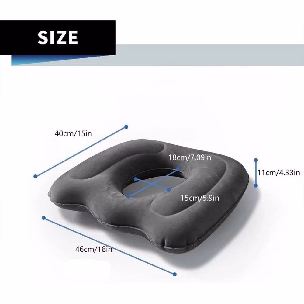 Kelvenix Inflatable Grey Contoured Seat Cushion for Adults, W: 100 cm, L: 190 cm – 2