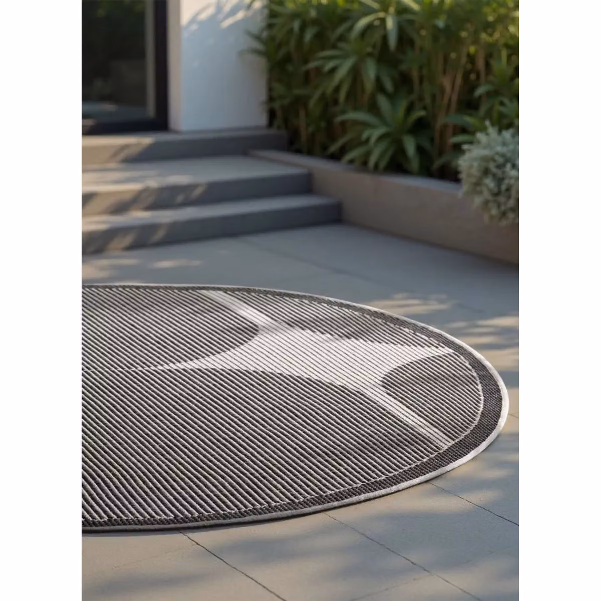 THE RUGS Reversible Weatherproof Indoor Outdoor Polypropylene Rug in Black and Beige, W: 120 cm x L: 170 cm – 3