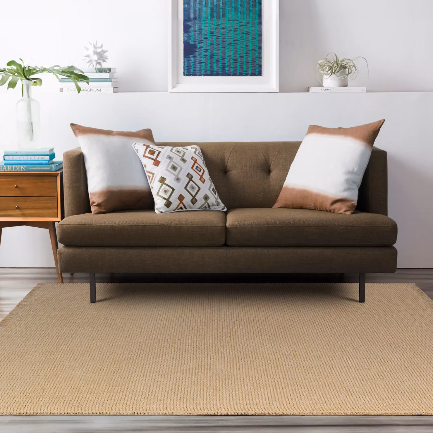 Livabliss Kimi Modern Jute Living Room Rug with Fringes in Camel, W/D/H: 120 x 170 cm – 3