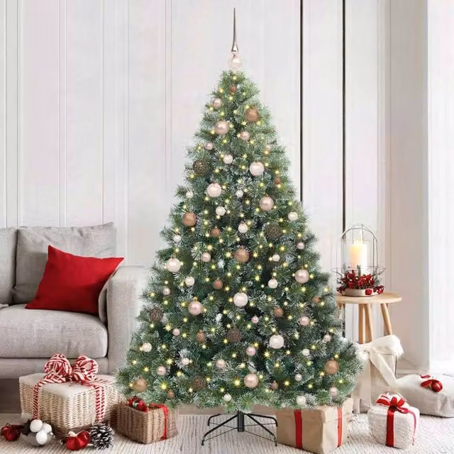 Berkfield Home Artificial Green Christmas Tree with 300 LEDs, Height: 180 cm