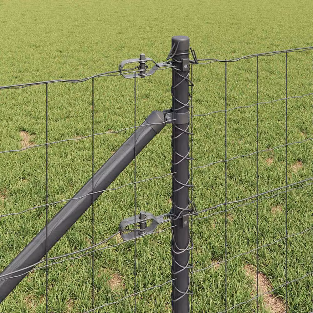 Berkfield Home Modern Euro Fence with 13 Spike Posts, Galvanised Steel, Dark Grey, 0.6 x 25 m – 3