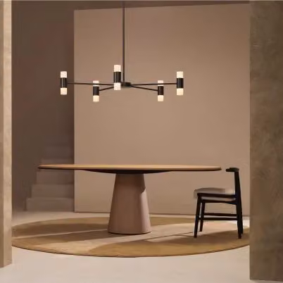 CTO Lighting Roma Modern Suspended Pendant Light in Black Metal and Glass with Up and Down Lighting