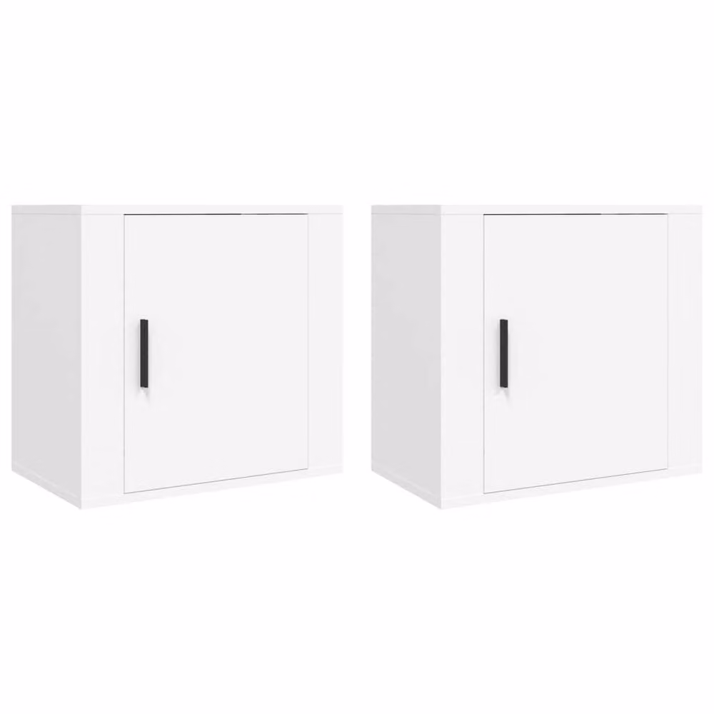 Berkfield Home Elegant Wall-mounted Bedside Cabinets, 2 Piece Set, White, W: 50 cm, D: 30 cm, H: 47 cm – 2
