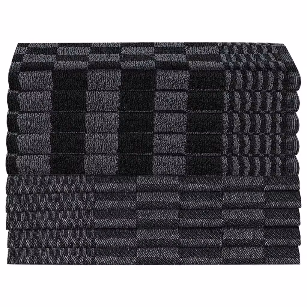 Berkfield Home 10 Piece Cotton Towel Set in Black and Grey – 3