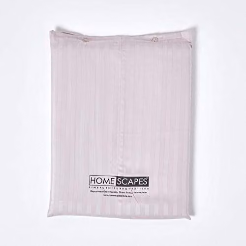 Homescapes Egyptian Cotton Mako Satin Stripe Flat Sheet, Pink, W/D/H: 140 x 200 cm – 2