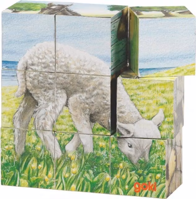 Goki Rocking Horse Lift Out 3D Animal Puzzle in Yellow