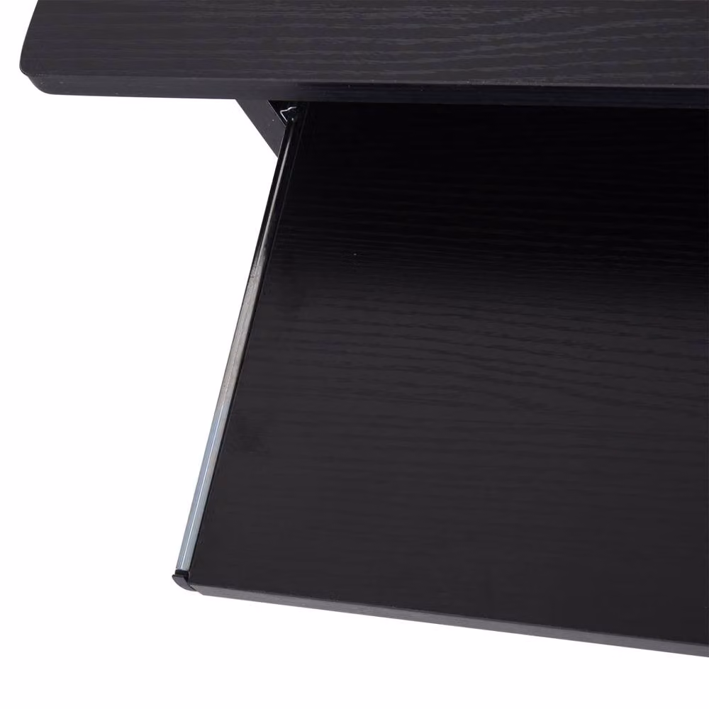 Wyld Haus Moke Black Corner Desk with Storage Shelves and Keyboard Tray W: 80 cm – 8