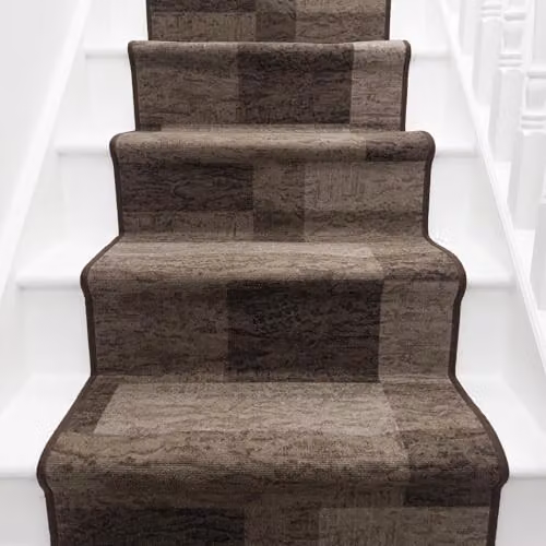 runrug Icona Hardwearing Stair Runner Rug in Dark Brown, W: 80 cm x L: 540 cm – 5