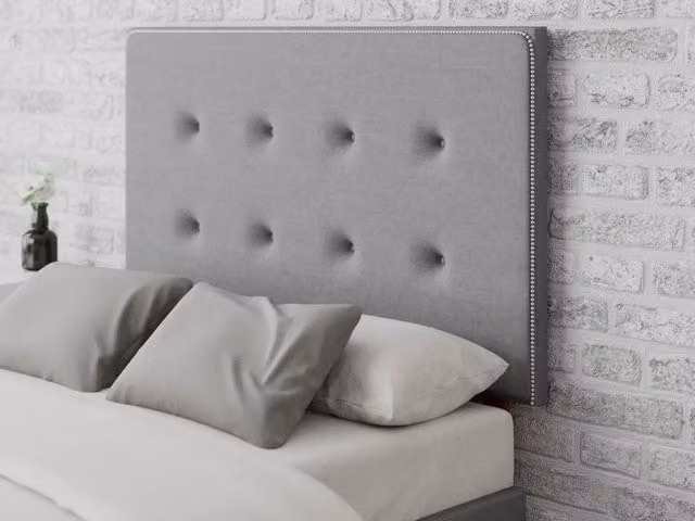 Aspire Store Presley Modern Upholstered Velvet Headboard in Grey, Width: 80 cm