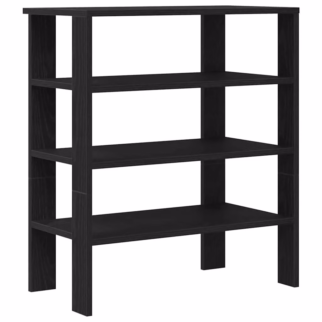 Berkfield Home Modern Black Shoe Rack in Engineered Wood, W/D/H: 61 x 32 x 70 cm – 2