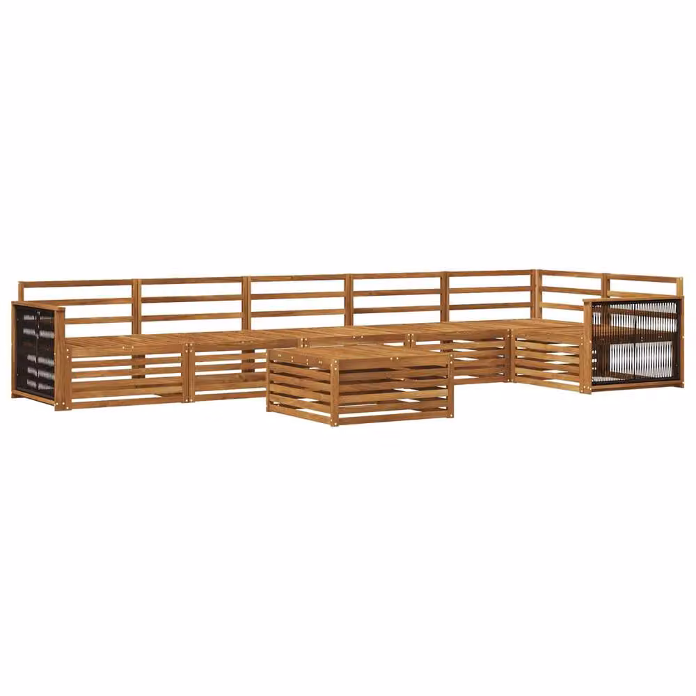Berkfield Home 7 Piece Outdoor Sofa Set in Brown Solid Acacia Wood – 2