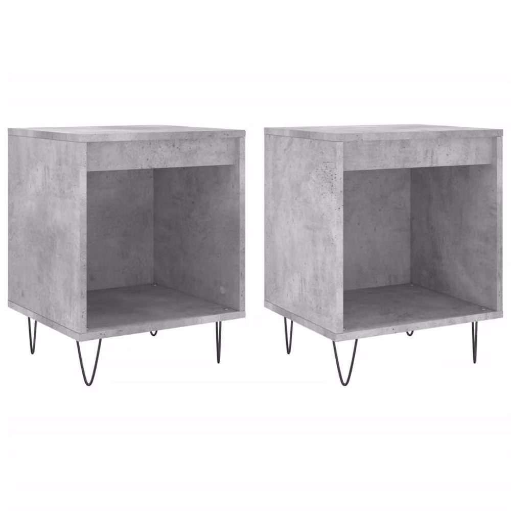 Berkfield Home Modern Bedside Cabinets, 2 Piece Set, Concrete Grey, W: 40 cm, D: 35 cm, H: 50 cm – 2