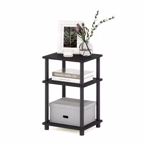 Furinno JUST 3-Tier Side Table with Open Shelves in Americano Brown – 1