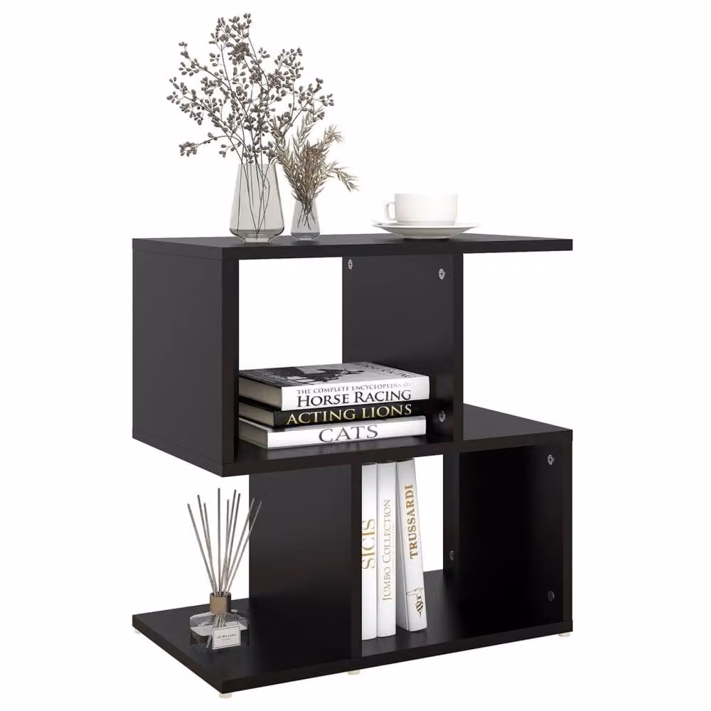 Berkfield Home Set of 2 Black Classic Bedside Cabinets, W/D/H: 50 x 30 x 51.5 cm – 3