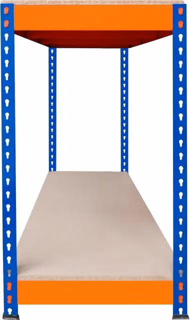 Monster Shop Garage Workbench with 1, 2 or 3 Shelves, Orange, W: 150 cm, D: 45 cm, H: 90 cm