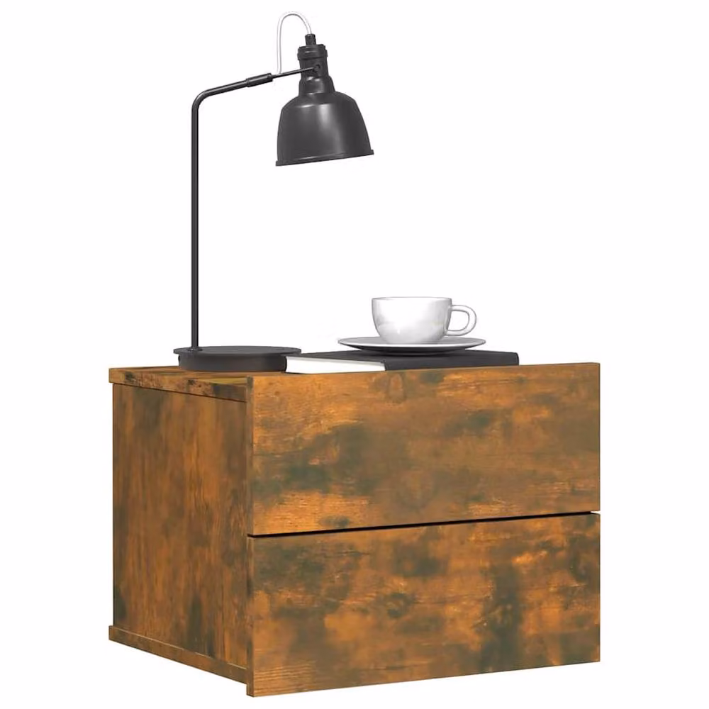 Berkfield Home Smoked Oak Bedside Cabinet in Brown, W/D/H: 40 x 30 x 30 cm – 3