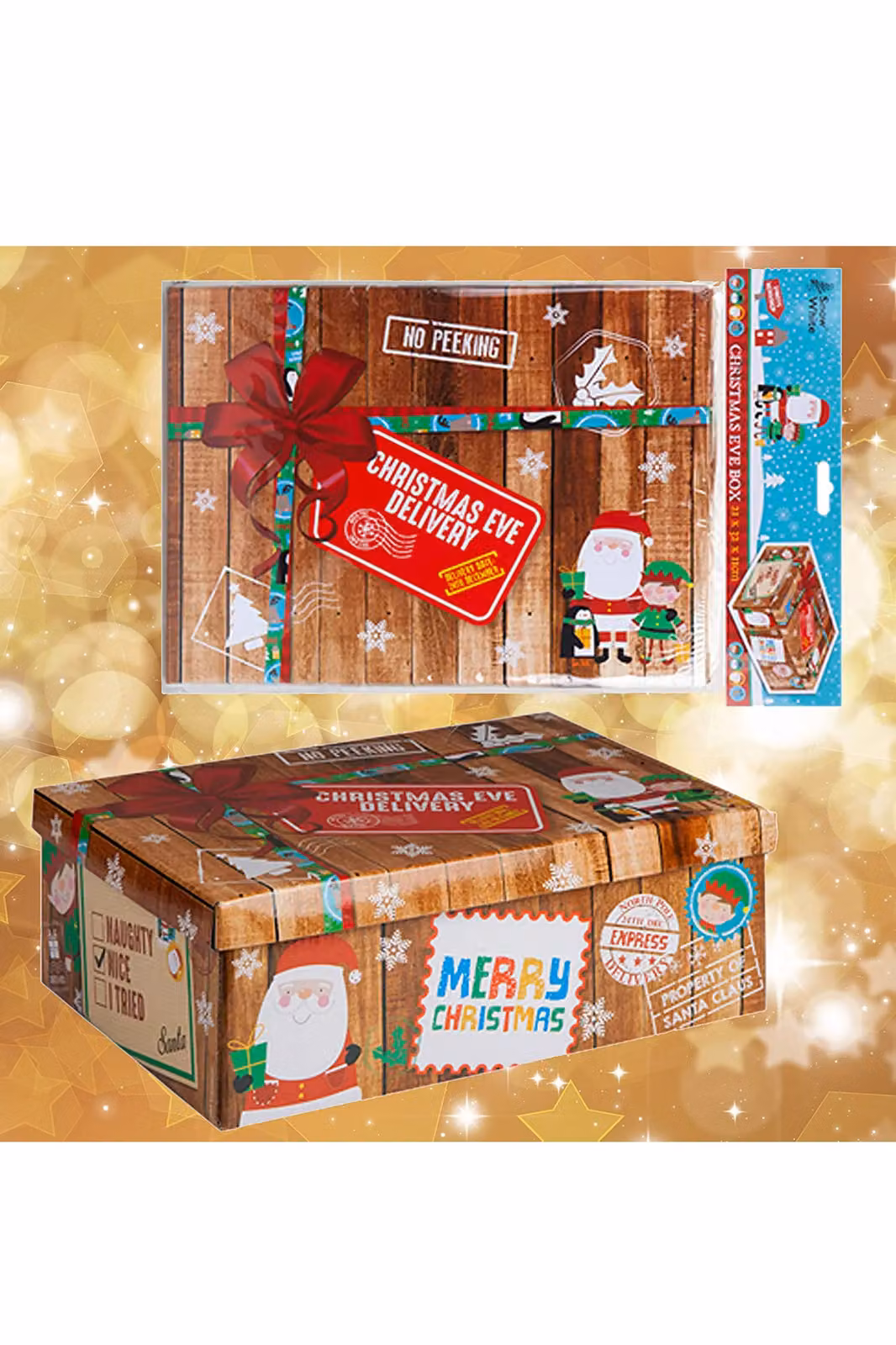 VFM e-Store Christmas Eve Favour Boxes in Brown, Small Rectangular Paper Gift Boxes for Kids and Adults – 2