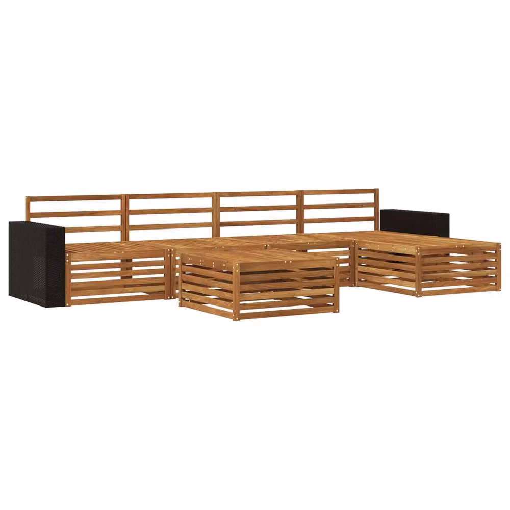 Berkfield Home 6 Piece Outdoor Sofa Set in Brown Acacia Wood, W/D/H: 79 x 79 x 37 cm – 2