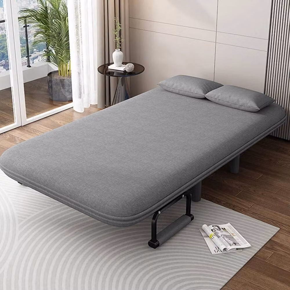 PAWNORA Grey Fabric Fold-out Armchair Sofa Bed with Metal Frame – 4