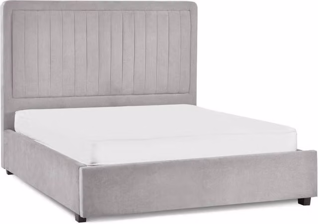 Cheshire Tide Upholstered Double Bed with Drawers in Grey, W/D/H: 135 x 140 x 200 cm
