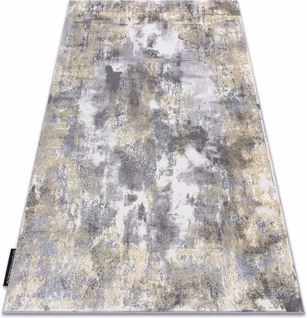RugsX De Luxe Abstract Rectangular Rug in Yellow and Multicolour, W: 120 cm, D: 170 cm – 1