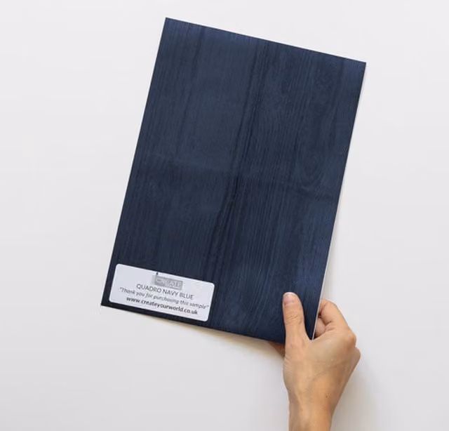d-c-fix Quadro Navy Blue Self Adhesive Vinyl Film for Kitchen Doors and Worktops