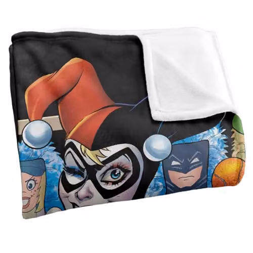 Warner Bros. Batman Harley Quinn Carnival Super Soft Silky Touch Fleece Throw Blanket, Multicolour, W/D/H: 91 x 147 cm – 2