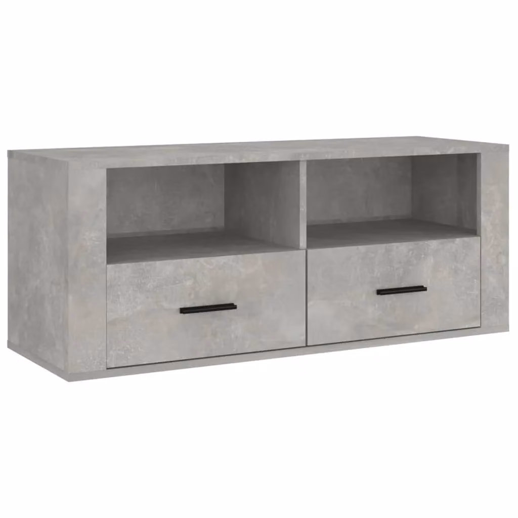 Berkfield Home TV Cabinet in Concrete Grey, W/D/H: 100 x 35 x 40 cm – 2