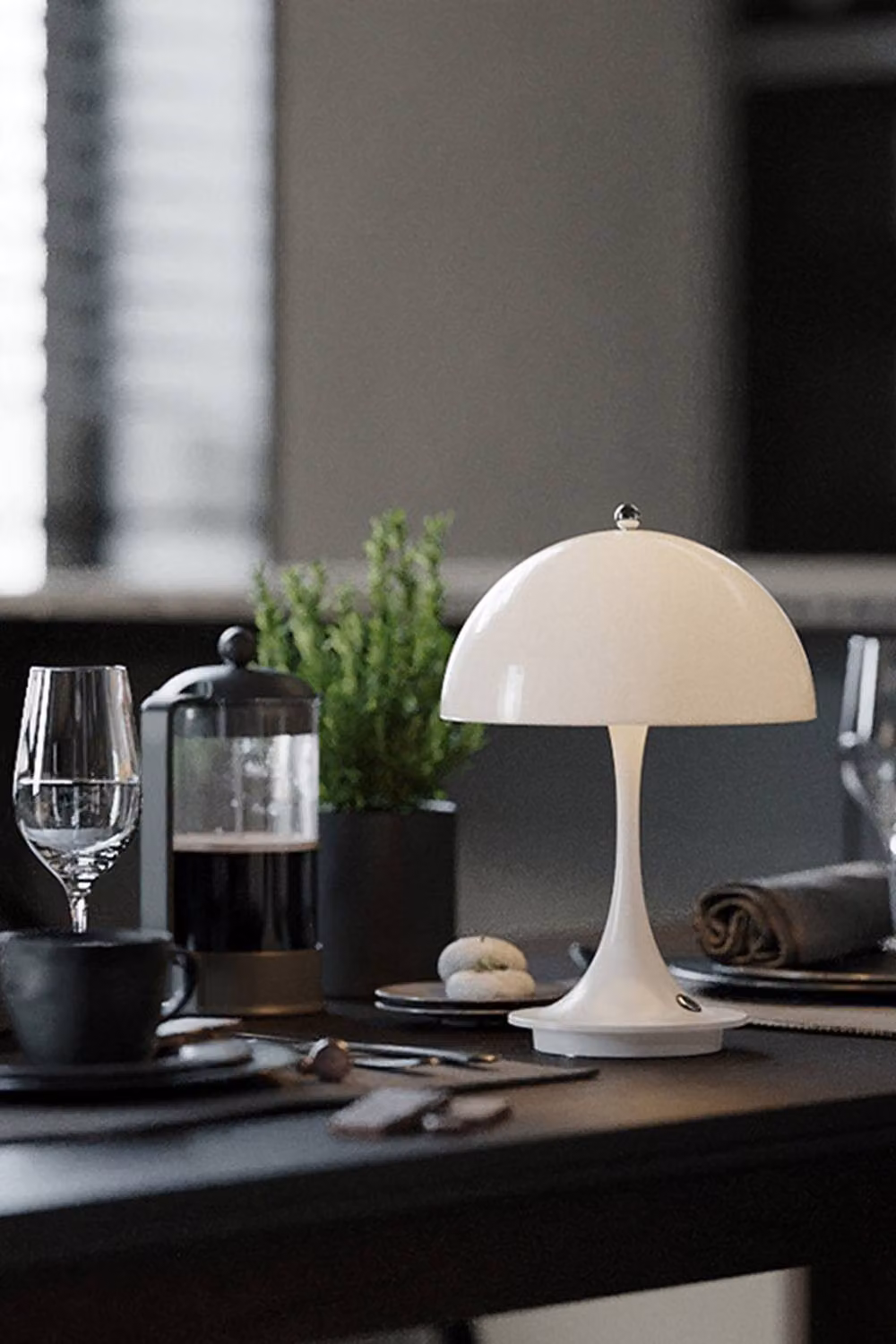 Living and Home Dimmable Mushroom-Shaped Touch Table Lamp in White – 4