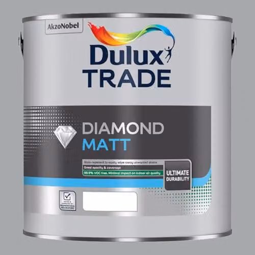 Dulux Trade Diamond Matt Paint in Warm Pewter Grey, 2.5 l