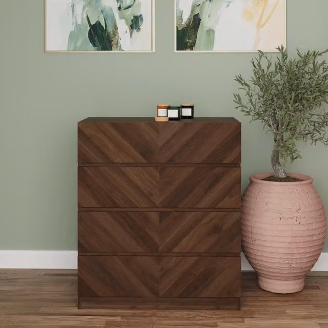 GFW Catania 4 Drawer Chest of Drawers in Walnut – 2