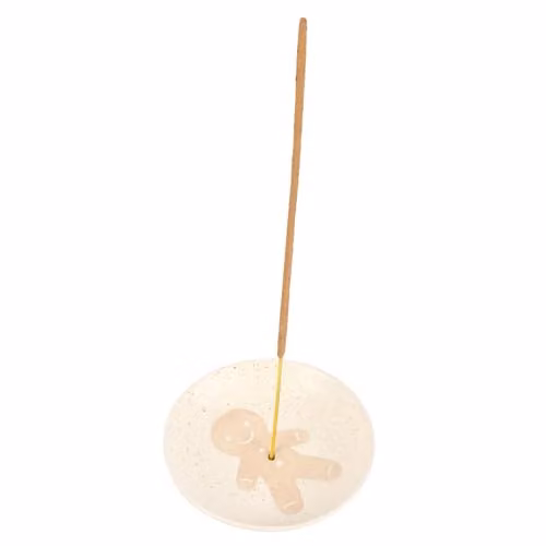 KDMD Gingerbread Man Ceramic Incense Stick Holder in White and Beige – 1