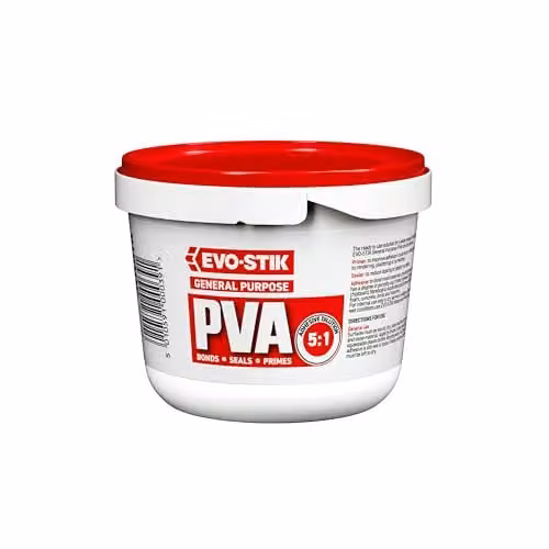 Evo-Stik PVA Synthetic Resin Wood Bonding Adhesive, 500ml, White