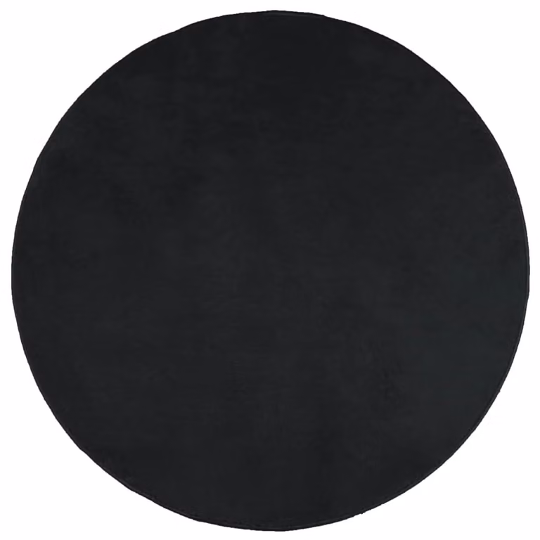 Berkfield Home Oviedo Round Short Pile Rug in Black, Diameter: 160 cm