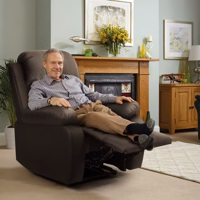 Comfy Living Brown Bonded Leather Reclining Chair with Armrests