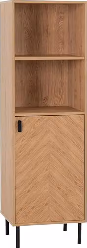 Seconique Leon 1 Door 2 Shelf Cabinet in Brown – 1
