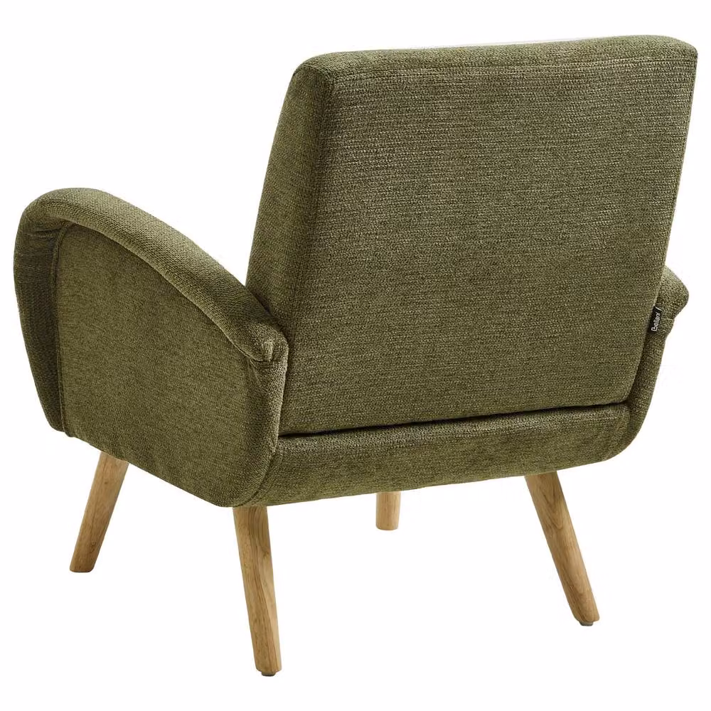 Wyld and Coco Green Mid-Century Lounge Armchair with Rubberwood Legs – 5