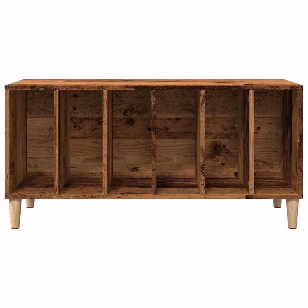 Berkfield Home Old Wood Record Cabinet in Brown, W/D/H: 100 x 38 x 48 cm – 4