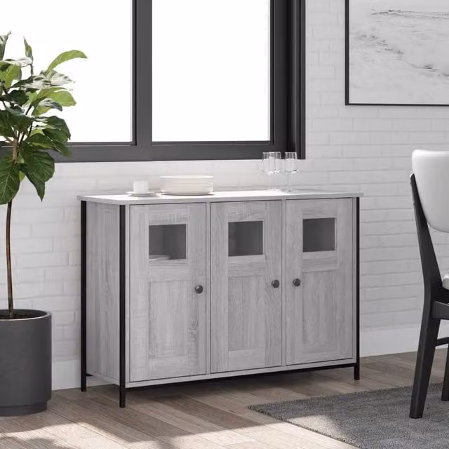 Berkfield Home Grey Sonoma Sideboard, W/D/H: 100 x 35 x 70 cm – 1