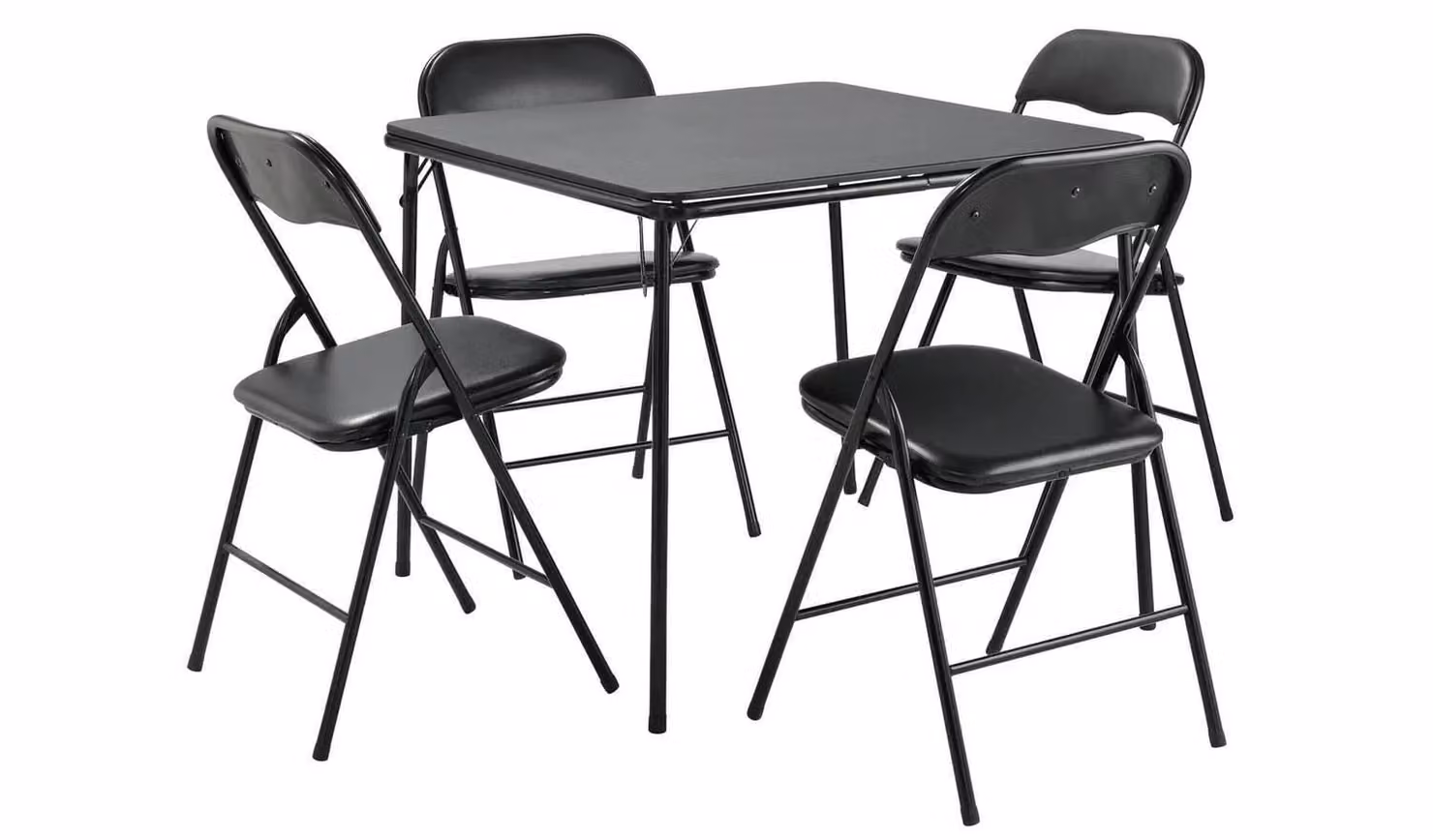 Quin Extend Black Dining Table and 4 Black Chairs Modern Kitchen Set