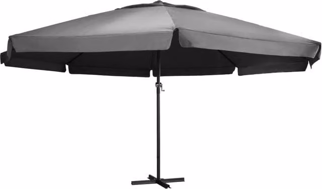 Berkfield Home Outdoor Parasol with Aluminium Pole, Anthracite and Black, 600 cm – 1