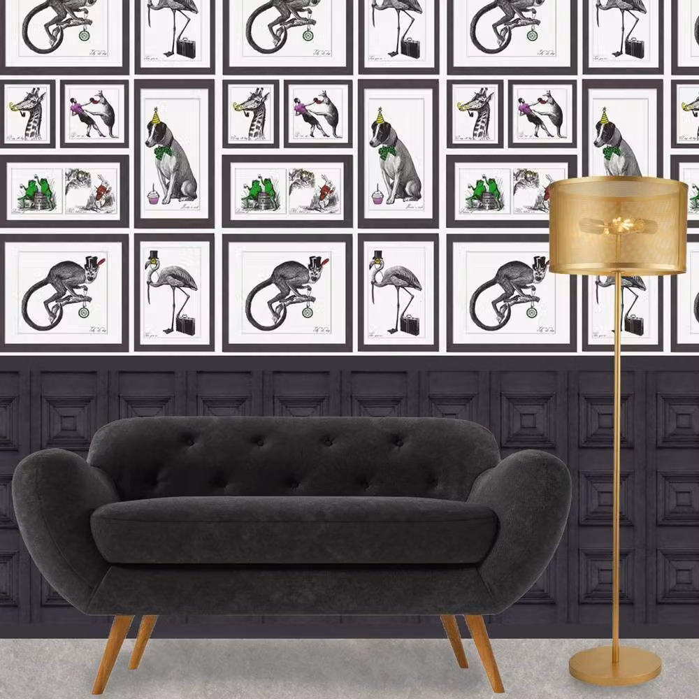 Holden Décor Mad Dogs Animal Print Wallpaper in Black – 2