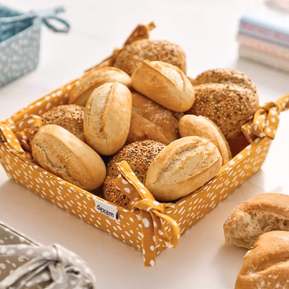 dexam Sintra Cotton Spotted Bread Basket in Yellow and Multicolour – 2