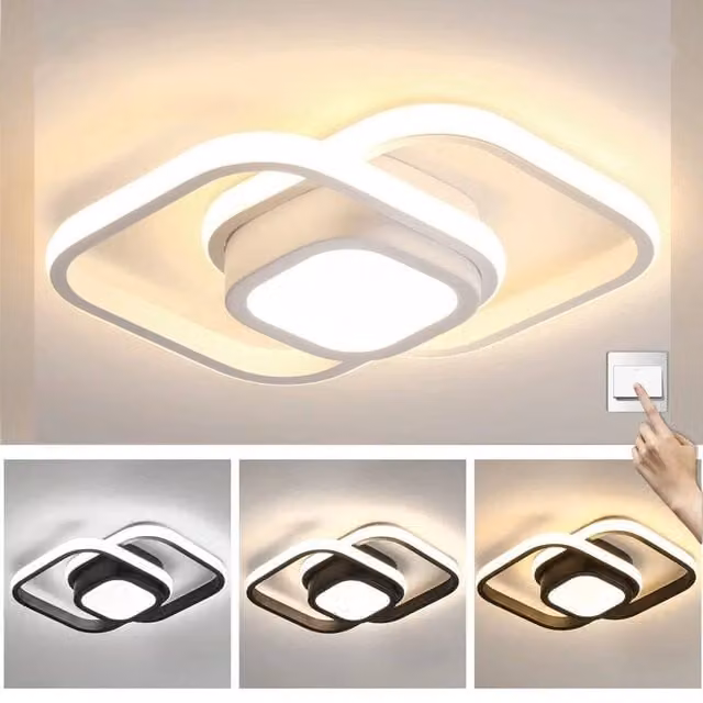 SPETLEK Modern Chic White LED Rectangular Ceiling Light