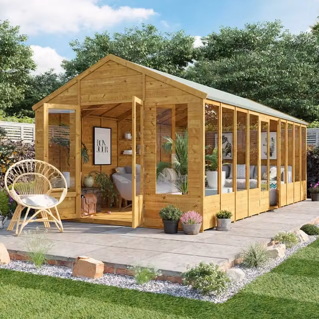 BillyOh Tessa Tongue and Groove Reverse Apex Summerhouse in Brown