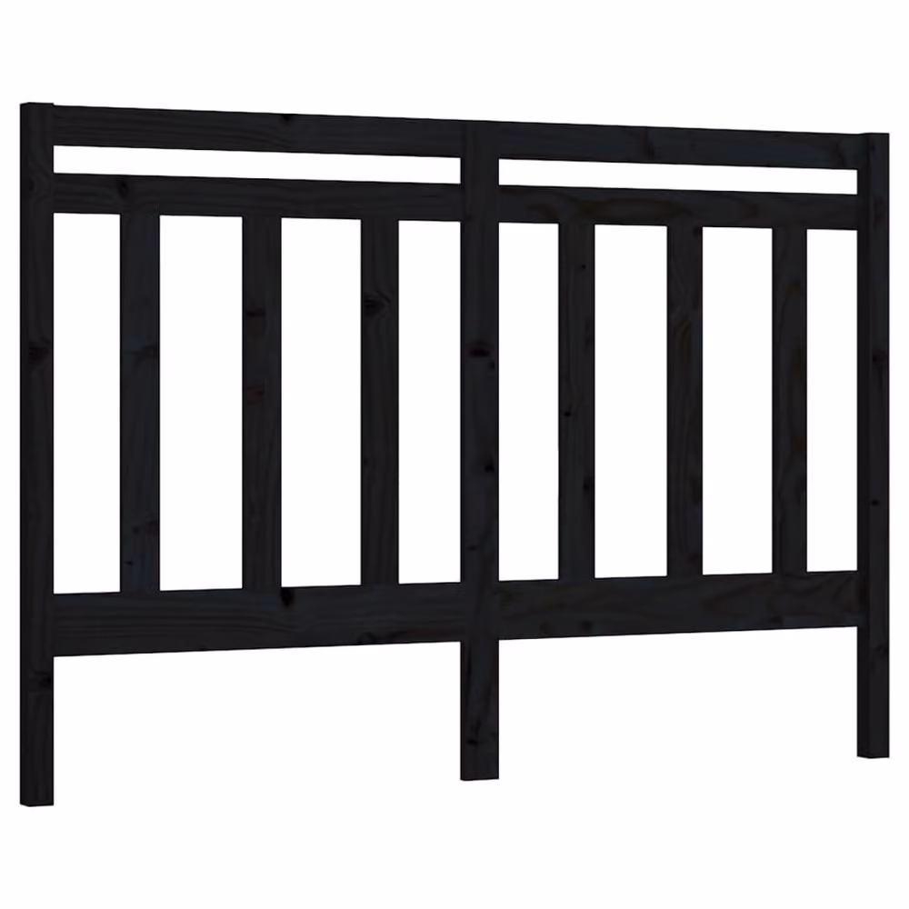 Berkfield Home Beautiful Black Solid Pine Wood Bed Headboard W: 166 cm, D: 4 cm, H: 100 cm – 2