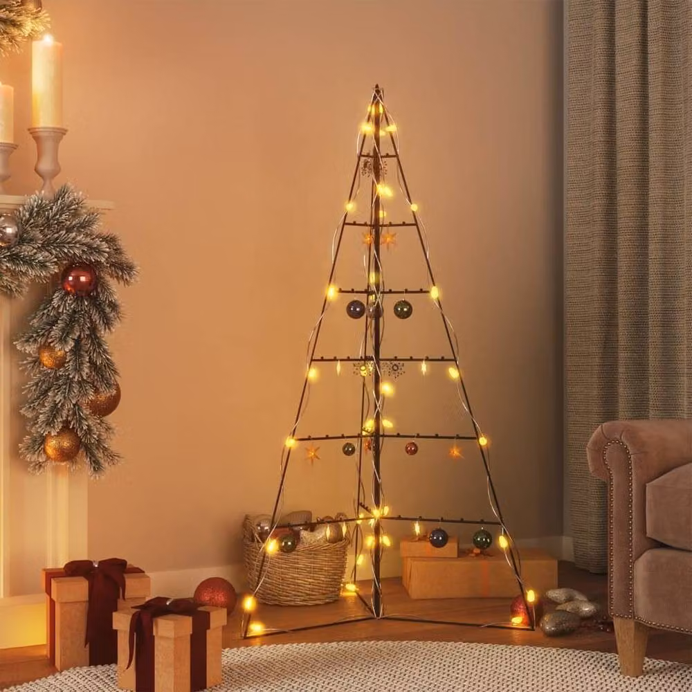 Berkfield Home Metal Christmas Tree Decoration in Black, Height: 140 cm – 2